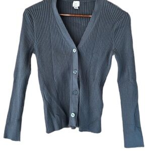 A New Day Women’s Ribbed Button-Up Cardigan, Size Medium, Preloved